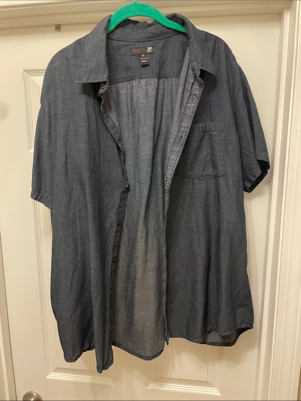 jf j.ferrar Men's Short-Sleeve Lightweight Button-Up Shirt - Charcoal